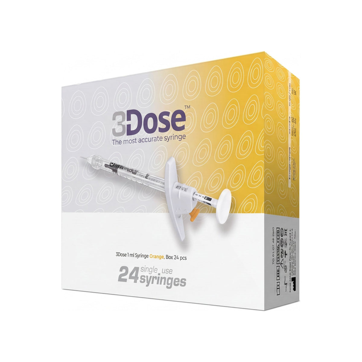 vlowmedical - 3Dose 1 ml Spritze 100 Orange, 24 Stück - DANYCARE