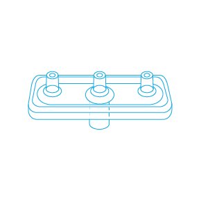 MESORAM - MESORAM Verteilerplatte, 3-fach, Linear, 50Stk. - DANYCARE