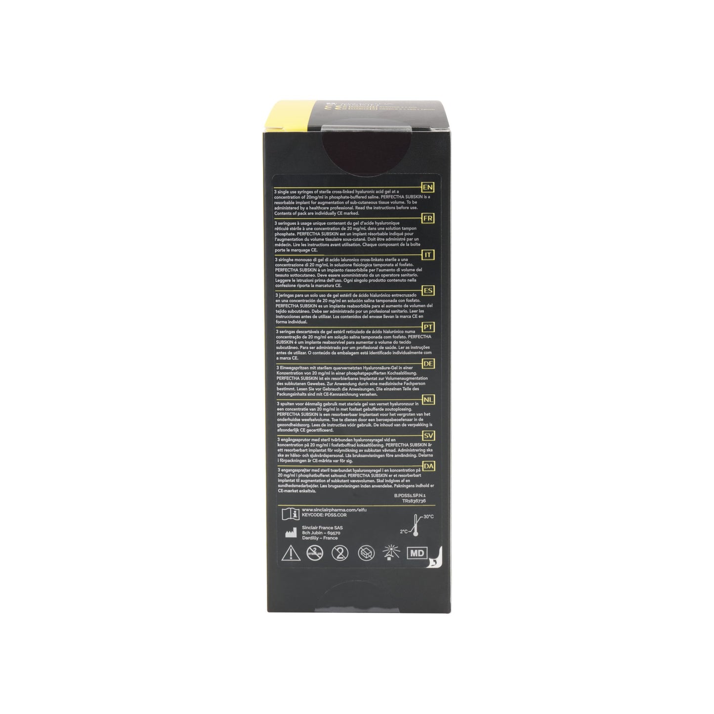 Perfectha Subskin 3 x 1 ml – Rückansicht