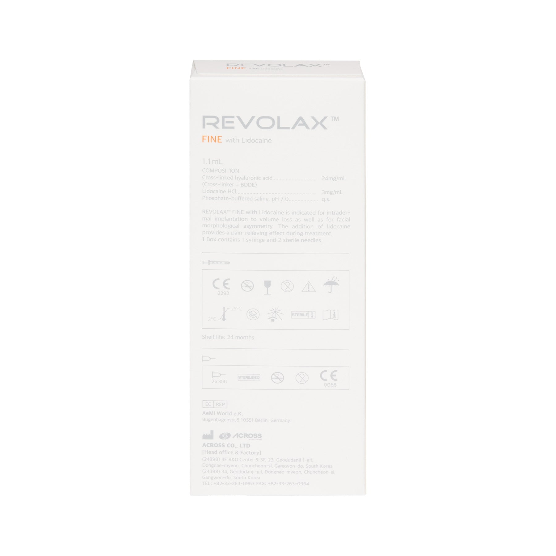 ACROSS - Revolax Fine Lidocaine 1 x 1,1 ml - DANYCARE